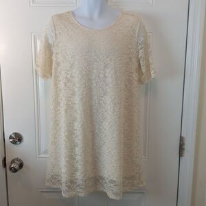 Monki winter white lace swing dress